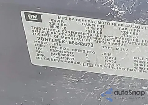 2014 Chevrolet Equinox Ls из США, поврежденный, VIN 2GNFLEEK1E6343673